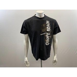 Men's Ohope Beach T Shirt Size Medium Cotton Black